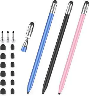 Stylus Pen for Touchscreen 3-in-1 Rubber Disc Stylus High Sensitivity and Precision Universal Stylus Pen Compatible for Ipad iPhone Android Kindle All Capacitive Tablets