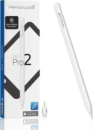 PS1-Pro2 Stylus Pen for  iPad 2018-2025Anti-Misclick Custom Shortcuts Pixel-Perfect with Metal Chrome TipPencil for iPad 11th & 10th Generation Pro 11/12.9/M4 Air 3/4/5/M2/M3 mini 5/6th
