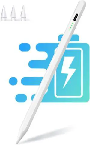 Stylus Pen for iPad 11th &10th Generation Fast Charge Magnetic  Pencil with Palm Rejection Tilt Sensitivity Active Pen for iPad 11/10/9/8/7/6th Pro 12.9/11/13 M4 Mini 5/6 Air 3/4/5/M2