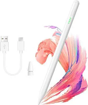 Stylus Pen for iPad 2018-2025 - LED Power Display Fast Charging Pencil (1st Generation) with Tilt Sensitivity Palm Rejection for iPad Air/Pro/Mini