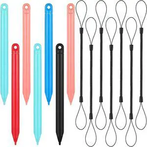 Replacement Stylus Drawing Pen and Lanyard Set for LCD Writing Tablet 4.7 Inch Colorful Drawing Tablet Kids Painting Pads Doodle Board (7 Pack Stylus Pens and 7 Lanyards)