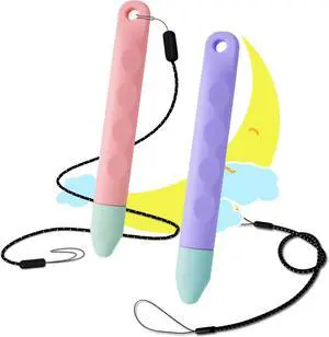 Kid-Friendly Tablet Stylus with Tether 2 Pack of Pink and Purple Kids Stylus Pen for iPad Fire Tablet All AMZ Fire Kids and Kids Pro Sufface Tablets  Tablets and All Touch Screen Devices