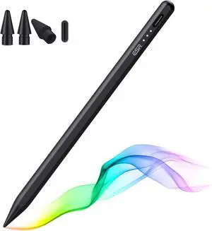 Stylus Pen for iPad 2018-2025 Tilt Sensitivity Palm Rejection Compatible with iPad 11th(A16)/10th Generation iPad Air 11/13 iPad Pro 11/12.9/13 iPad mini 6/5 Black