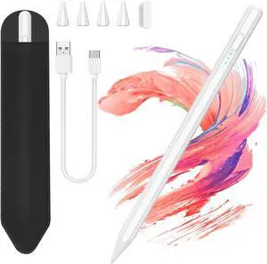 Stylus Pen for iPad 2018-2023 with Palm Rejection 30Mins Fast Charging Compatible with iPad 10/9/8/7/6th Gen Pro 12.9/11 Air 5/4/3 Mini 6/5(White02)