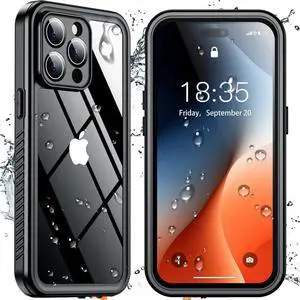 Only Designed for iPhone 14 Pro Max Case Waterproof [12FT Military Dropproof] [Built-in Screen Protector] [IP68 Underwater] Full Body Shockproof Protective Phone Case 6.7 2022 Black