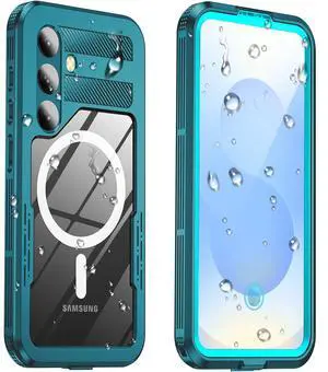 for  Galaxy S25 Waterproof Case [Fit for Magsafe] [IP68 Underwater] [12FT Military Shockproof] Built-in Screen & Lens Protector Full Body Protection for S25 6.2 Teal