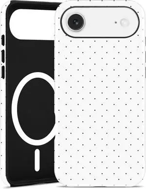 Compatible with MagSafe Polka Dot Case for iPhone Air Cute Aesthetic Polka Dots Magnetic Phone Case Soft TPU and Hard PC Protective Phone Cover for Women Girls (Matte) - White