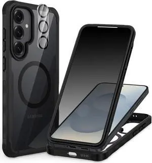 Magnetic Privacy for Galaxy S25 Plus Case Full Body Phone Case with Built-in 9H Tempered Glass Privacy Screen Protector and Camera Lens Cover Shockproof Protective Bumper - Black Magnetic Privacy for Galaxy S25 Plus Case Full Body Phone Case with Built-in 9H Tempered Glass Privacy Screen Protector and Camera Lens Cover Shockproof Protective Bumper - Black