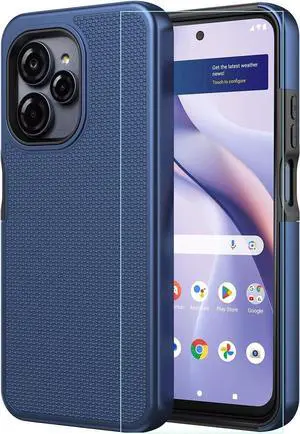 for Blu View Speed Ultra 5G Case with Screen Protector Slim Lightweight Dual Layer Heavy Duty Protection Rugged Military Grade Shockproof Protective Phone Case for Blu Speed Ultra B1660V Blue