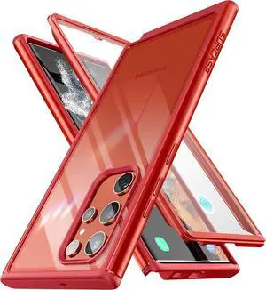 for  Galaxy S22 Ultra Case (Unicorn Beetle Edge Pro) [Built-in Screen Protector] [Military-Grade Protection] Slim Frame Clear Protective Phone Case for S22 Ultra 5G 2022 Ruddy