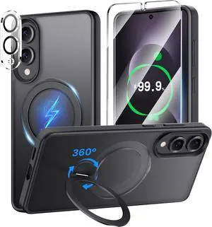360° Rotatable Stand for Galaxy S25 Edge Case Magnetic with Screen Protector X1 & Camera Lens Protector*1 Compatible with MagSafe 16FT Mil-Grade Shockproof for S25 Edge Case 6.2 Black 360° Rotatable Stand for Galaxy S25 Edge Case Magnetic with Screen Protector X1 & Camera Lens Protector*1 Compatible with MagSafe 16FT Mil-Grade Shockproof for S25 Edge Case 6.2 Black