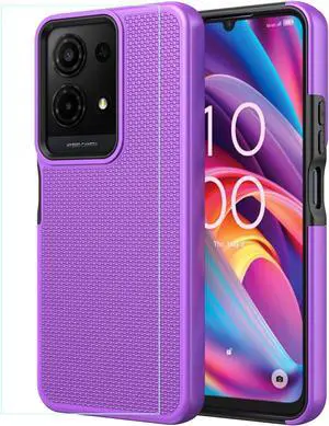 for TCL K32/K33 5G Phone Case with Screen Protector TCL K32 5G T513W Phone Case Dual Layer Heavy Duty Protection Slim Rugged Military Grade Shockproof Corner Cover for TCL K33 T513V Purple