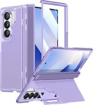 for  Galaxy Z Fold 7 Case Built-in [Kickstand] [Screen Protector] [Rugged Hinge Protection] Military Grade Drop Protection Full Body Protective Case for Galaxy Z Fold 7 Purple