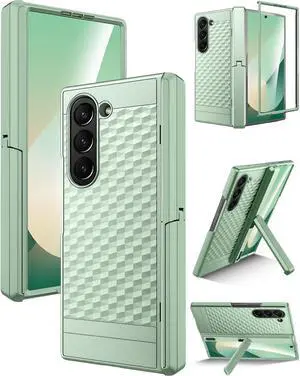 for  Fold 7 Case with Screen Protector Built-in Hinge Protection with Multiple Angle Kickstand Anti-Drop Screen Slim Durable Women Stand Case for  Z Fold 7 5G Mint