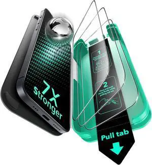 3 Pack 9H+ Glass for iPhone 14 Pro Max Screen Protector [Military Grade Shatterproof & Longest Durable] Armorite Ultra-tough Full Coverage Tempered Glass with UltraFit Tray