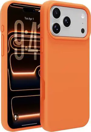 for iPhone 17 PRO MAX Case Premium Silicone Case with [Soft Anti-Scratch Microfiber Lining] Shockproof Protective Phone Case iPhone (Sugar Orange 17 PRO MAX)