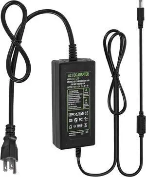 Power Supply 12V 5A AC 100-240V to DC12V 60W Converter Adapter Driver Transformer with 5.5mm x 2.5mm Jack US Plug for Led Strips LCD Monitors CCTV Camera