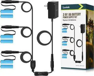 1 to 3 AC Power Supply Adapter Kit with On/Off Switch Battery Replacement for AA Battery (Black)