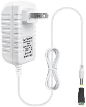 12V Power Supply 12 Volt 1A 12W DC Power Supply White Switching LED Power Adapter AC 110V to 12V Wall Mounted Transformer Plug for LED Strip Lights with 5.5/2.1 DC Female Connector