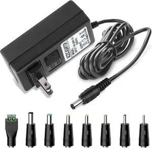 20V 2A AC DC Power Supply Adapter 20 Volts 2 Amps US Wall Charger DC Plug 5.5x2.1mm & 2.5mm for 20volt 0.5A 0.8A 1A 2A 500mA 800mA 1000mA 2000mA Equipment with 8 Tips ac dc adapter 100-240v 50/60hz