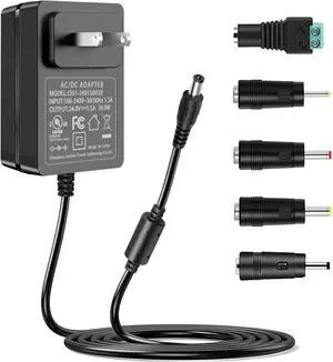 24V 1.5A DC Power Supply Cord 100V-240V AC to DC 24 Volt 1.5A 1A 0.5A Power Adapter UL Certificate Compatible for 24Vdc LED Strip Light Essential Oil Diffuser (Not Battery Charger).