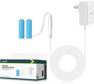 AC Power Supply Adapter for AA Battery Replace 2 AA Battery for Led Lights Decorations (White 1.8m/5.9ft)