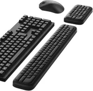 Keyboard Wrist Rest Ergonomic Wrist Pad Soft Memory Foam Keyboard Hand Rest with Non-Slip Base Easy Typing Pain Relief Comfort Support for Office Work Gaming Computer Accessories (Black)
