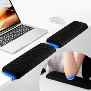 Desk Edge Cushion & Keyboard Wrist Rest - 2-Piece Ergonomic Memory Foam Arm Rest for Desk Non-Slip Elbow Pads and Forearm Support (11.8 x 3.9 Inch)
