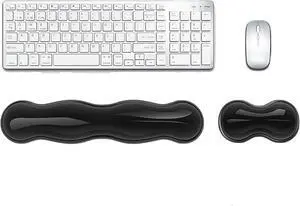 Wrist Rest for Keyboard and Mouse Ergonomic Gel Keyboard Wrist Rest for Effortless Typing & Pain Relief Cool Silicone Gel Wrist Support Pad for Gaming Computers Laptops Office