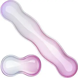 Gel Keyboard and Mouse Wrist Rest Set Clear Silicone Ergonomic Support for Typing & Gaming Pain Relief 2-PC Cute Wrist Rest for Office Computer Laptop (Light Pink Blue)