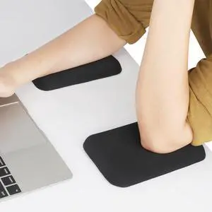 Elbow Rest Pads for Desk Black Ergonomic Arm Rest Pads with Memory Foam & Non-Slip Base Armrest Cushion Support Pad Relieve Elbow and Wrist Pain for Computer Office 2 Packs