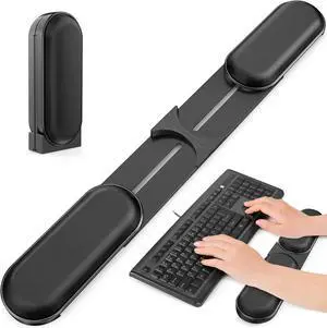 Keyboard Wrist Rest  Adj. Angle & 25 Length Foldable Memory Foam Ergonomic Support for PC Laptop Gaming  Non-Slip Typing & Mouse Pain Relief