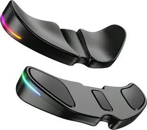 HornsX1 Right-Handed RGB Ergonomic Gliding Palm Rest for Mouse Wrist Rest Pad 3 RGB Lighting Modes Reduce Wrist Pain Anti-Fatigue for Gaming/Office Work Casual Use - Black2 1 PCS