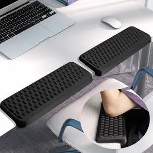 Arm Rest for Desk L-Shaped Memory Foam Elbow Pads with Non-Slip Base 2-Piece Ergonomic Desk Edge Cushion & Wrist Rest for Computer Keyboard Office and Home Use