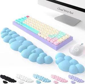 Keyboard Cloud Wrist Rest Palm Rest Desk Wrist Pad Ergonomic Wrist Rest for Computer Keyboard Support for Pain Relief Gamer Gifts Portable & Washable(Blue Full Size)