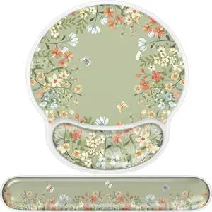 Gel Wrist Rest for Keyboard and Mouse Ergonomic Mouse Pad Wrist Support for Typing Pain Relief Silicone Keyboard Cushion Hand Arm Cute Computer Wrist Rest for Women Girl