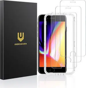 Shatterproof Tempered Glass Screen Protector for iPhone SE 2022/SE 2020 iPhone 8/7 [3-Pack] [99.99% HD Clear] [Easy Installation Frame] [9H Hardness][Bubble Free] for  4.7