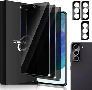 3+3 Pack for  Galaxy S21 FE 5G Privacy Screen Protector & Phone Camera Lens Protector 9H Tempered Glass Cell Phone Protector Camera Case (Galaxy S21 FE Privacy)
