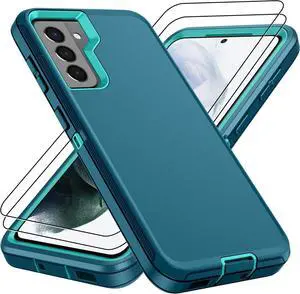 for  Galaxy S21 Case Galaxy S21 Case with 2Pcs HD Screen Protector Military Grade 3 in 1 Shockproof/Dustproof/Drop Proof Military Grade Protective Cover for S21 -Green