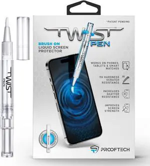 TWIST PEN Liquid Glass Screen Protector for up to 10 Devices - Brush On Scratch and Crack Resistant Nano Protection for All Phones Tablets Smart Watches Universal