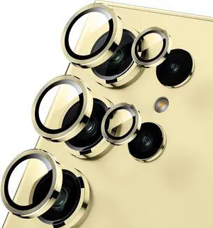 for Galaxy S24 Ultra Camera Lens Protector Ultra Thin Scratch Resistant 9H Tempered Glass with Aluminum Metal Circle Camera Screen Protector Cover Accessories Yellow for Galaxy S24 Ultra Camera Lens Protector Ultra Thin Scratch Resistant 9H Tempered Glass with Aluminum Metal Circle Camera Screen Protector Cover Accessories Yellow