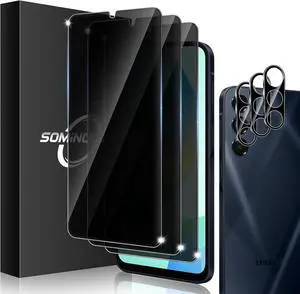3+3 Pack for  Galaxy A16 5G Privacy Screen Protector & Phone Camera Lens Protector 9H Tempered Glass Cell Phone Protector Anti-Fingerprint (Galaxy A16 Privacy)