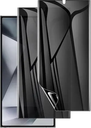 2 Pack for  Galaxy S24 Ultra Privacy Screen Protector Anti-Spy Flexible Hydrogel Film Sensitive Touch & Fingerprint Unlock Durable Anti-Scratch Shock-Resistant Full Coverage