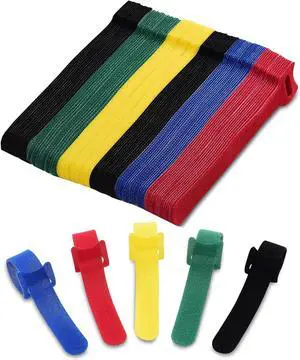 120PCS Cable Ties Reusable - 6 Inches Multi-Colour Adjustable Cord Straps Cord Organizer Multi-Purpose Reusable Hook and Loop Cable Organizer for Home Office Travel Garage and Gardening