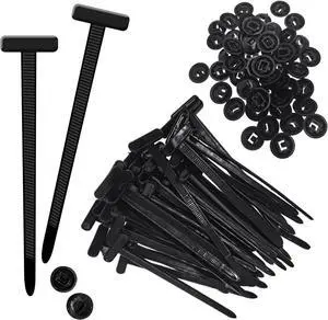 50PCS Universal Cable Tie Clips with Button Head Zip Ties  Durable Zip Tie Cable Clips with Buckle Strong Nylon Cable Tie Buckles for Home Office Automotive Wiring Projects