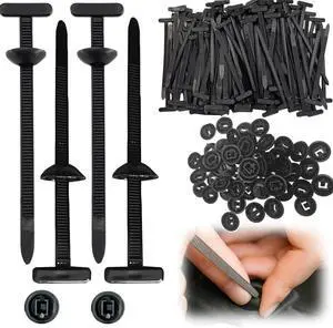 100PCS Nylon Universal Cable Tie Buckle - Multifunctional Nylon Zip Ties With Pin & Button Design - Plastic Cable Ties Tool - Fasteners Car Body UV Resistant Zipties for Car Daily Repair Bumper Clips