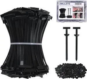 150 Pcs Nylon Universal Cable Tie Buckle - Grip Auto Zip Tie Buckles with Pin & Button Design Snap Fit Nylon Fastening Clip for Car Daily Repair Bumper Clips Heavy Duty Black