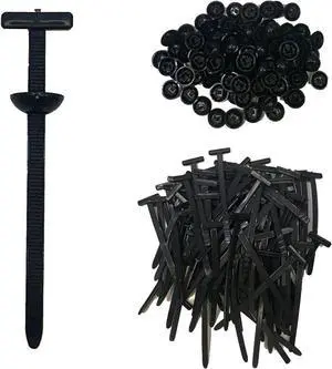 100PCS Nylon Universal Cable Tie Buckle Heavy Duty Self-Locking Zip Ties Holder with Pin & Button Design Multipurpose Plastic Cable Ties Tool UV Resistant Zipties for Car Daily Repair Auto Fixing