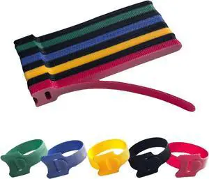 56PCS 6 Inches Cable Ties Reusable Multi-Colour Cord Straps Multi-Purpose Wire Ties Cord Wrap Hook and Loop Organizer Adjustable Cable Management 5 Colors (28 black 7 red 7 yellow 7 blue 7 green)