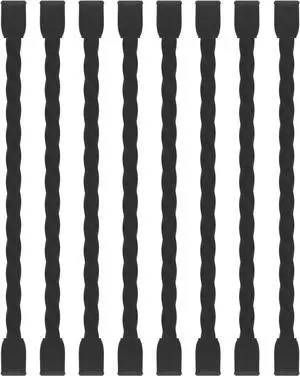 8PCS Silicone Cable Ties 4-Inch Reusable Twist Ties Steel-Core Cable Tie Straps Organizer All Purpose Bendable Cord Tie for Indoor Outdoor Bundling Holding Securing and Wrapping Cables (Black)
